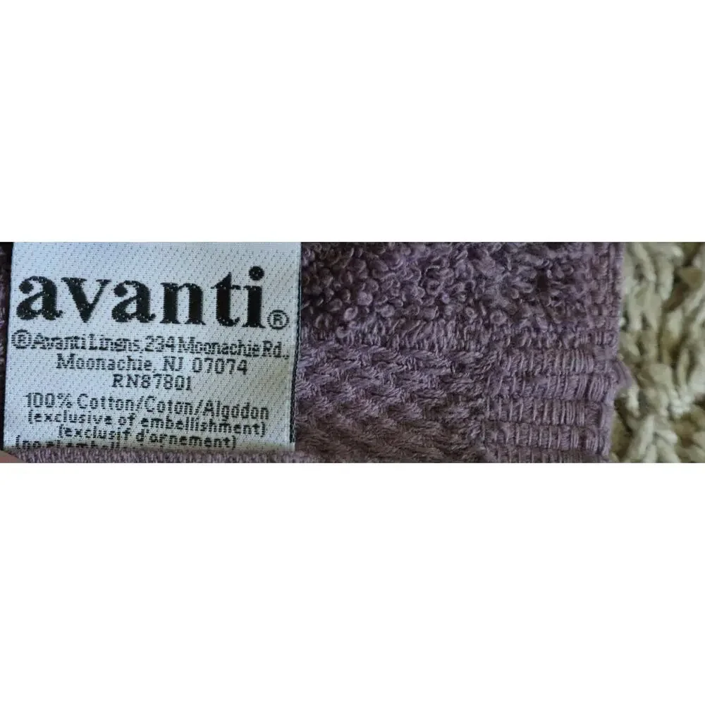Vintage 7 Piece AVANTI Purple and Gold Towel Set Tassel Embroidered Retro COTTON